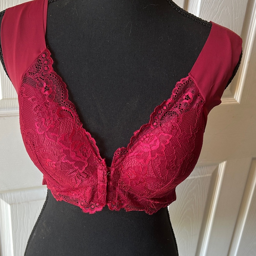 Elegant Lace Burgundy Bralette